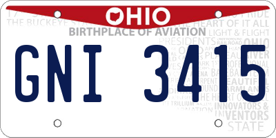 OH license plate GNI3415