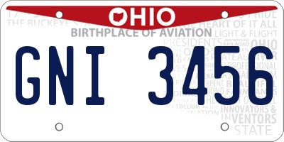 OH license plate GNI3456