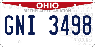 OH license plate GNI3498