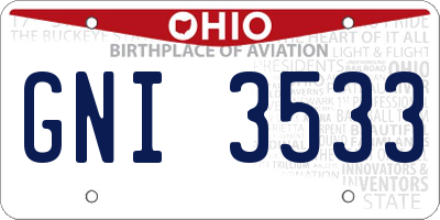 OH license plate GNI3533