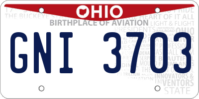 OH license plate GNI3703