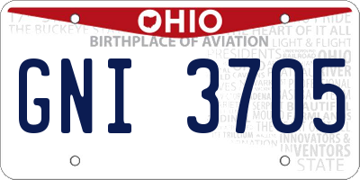 OH license plate GNI3705