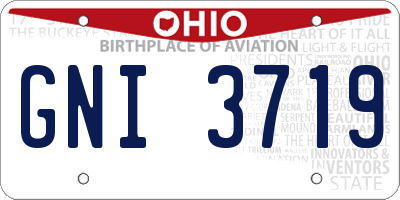 OH license plate GNI3719