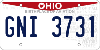 OH license plate GNI3731