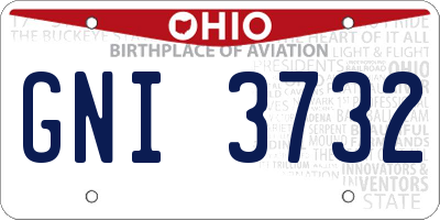 OH license plate GNI3732
