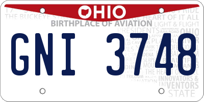 OH license plate GNI3748