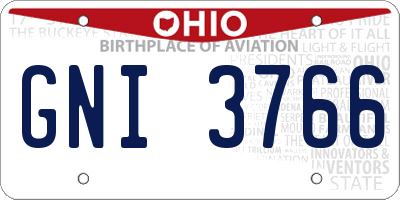 OH license plate GNI3766