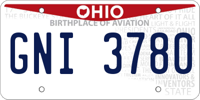 OH license plate GNI3780