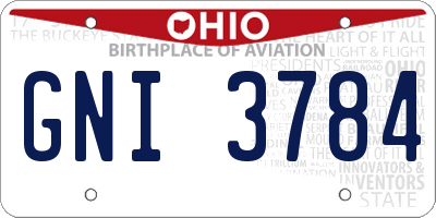 OH license plate GNI3784