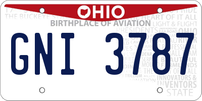 OH license plate GNI3787