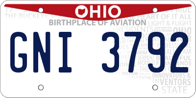 OH license plate GNI3792