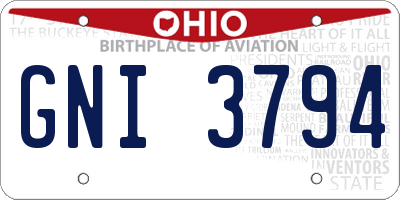 OH license plate GNI3794