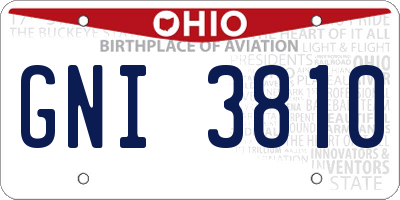 OH license plate GNI3810