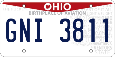 OH license plate GNI3811