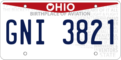 OH license plate GNI3821