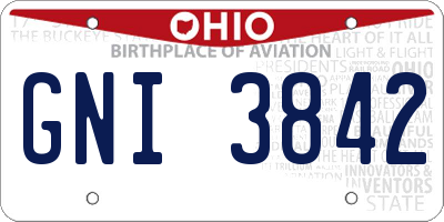 OH license plate GNI3842