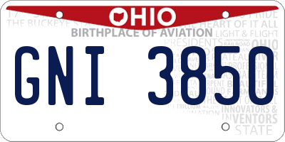 OH license plate GNI3850