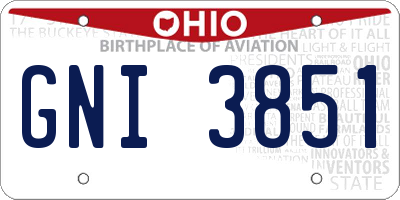 OH license plate GNI3851