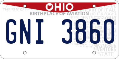 OH license plate GNI3860