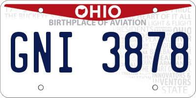 OH license plate GNI3878