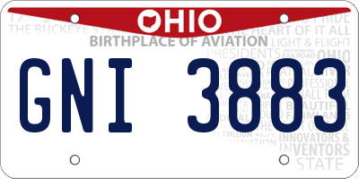 OH license plate GNI3883
