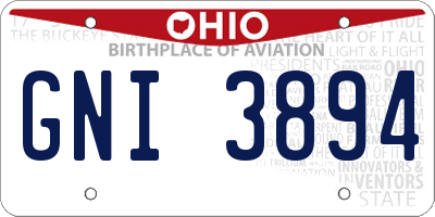 OH license plate GNI3894