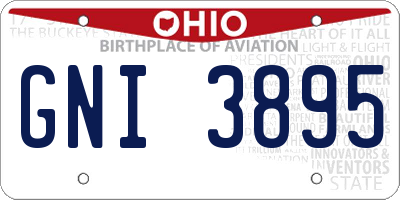 OH license plate GNI3895