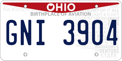 OH license plate GNI3904