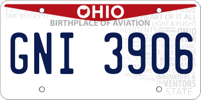 OH license plate GNI3906