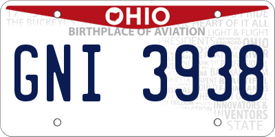 OH license plate GNI3938
