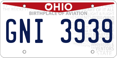 OH license plate GNI3939