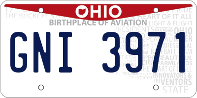 OH license plate GNI3971