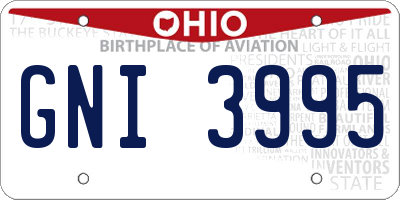 OH license plate GNI3995