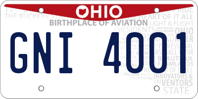 OH license plate GNI4001