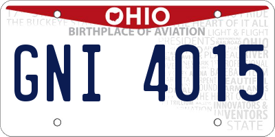 OH license plate GNI4015