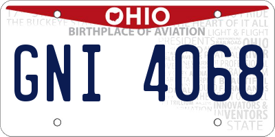 OH license plate GNI4068