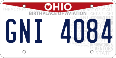 OH license plate GNI4084