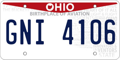 OH license plate GNI4106
