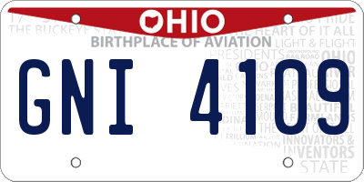 OH license plate GNI4109