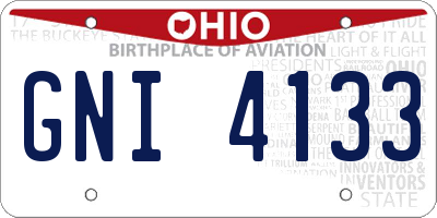 OH license plate GNI4133
