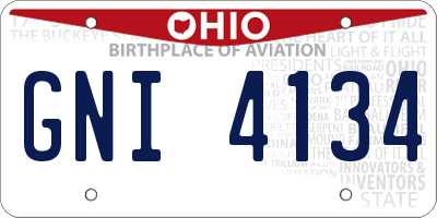 OH license plate GNI4134