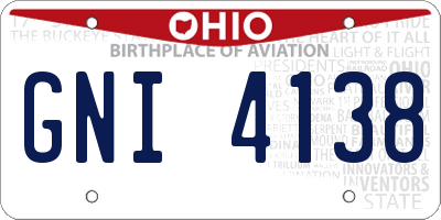 OH license plate GNI4138