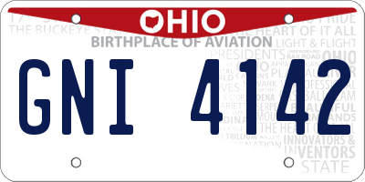 OH license plate GNI4142