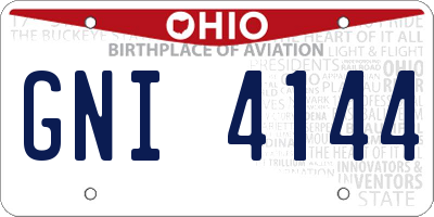 OH license plate GNI4144