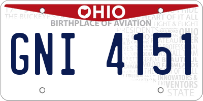OH license plate GNI4151