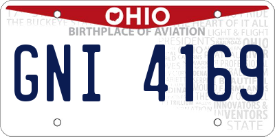 OH license plate GNI4169