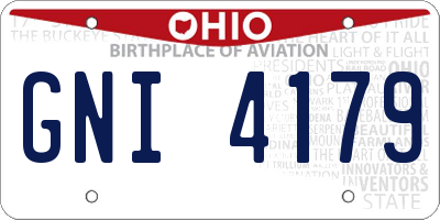 OH license plate GNI4179