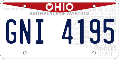 OH license plate GNI4195