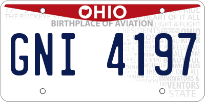 OH license plate GNI4197