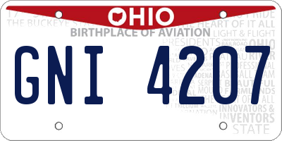 OH license plate GNI4207